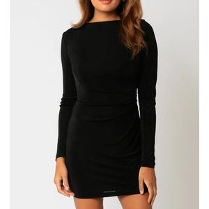 Black Long Sleeve Mini Dress